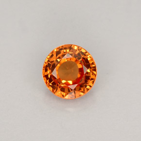 Saphir orange naturelle coupe roude, 0,59 ct, VVS-VS