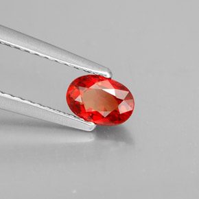 Saphir orange naturelle coupe ovale, 0,60 ct, VVS-VS
