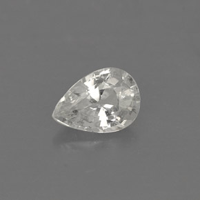 Saphir blanc naturelle en forme de poire, 0,39 ct, VS