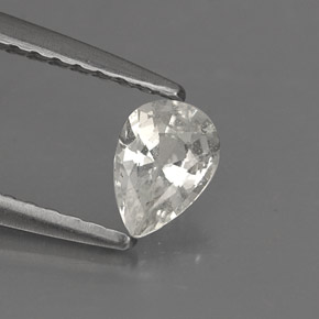Saphir blanc naturelle en forme de poire, 0,39 ct, VS