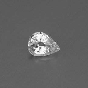 Saphir blanc naturelle en forme de poire, 0,40 ct, VS