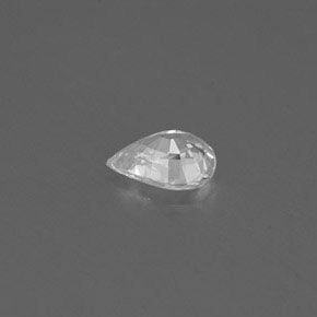 Saphir blanc naturelle en forme de poire, 0,40 ct, VS