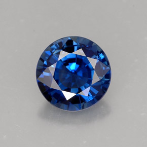 Saphir bleue naturelle coupe roude, 1,34 ct, VVS
