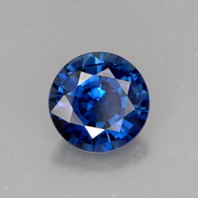Saphir bleue naturelle coupe roude, 1,34 ct, VVS