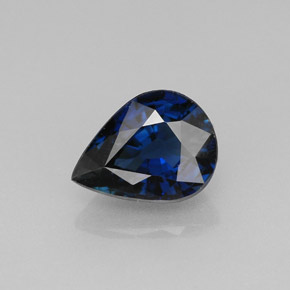 Saphir bleue naturelle en forme de poire, 1,42 ct, VVS
