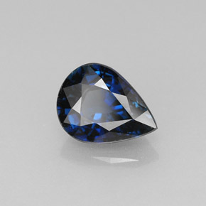 Saphir bleue naturelle en forme de poire, 1,42 ct, VVS