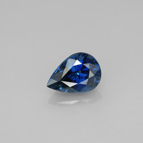 Saphir bleue naturelle en forme de poire, 1,12 ct, VVS