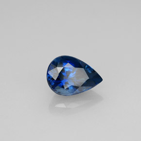 Saphir bleue naturelle en forme de poire, 1,12 ct, VVS