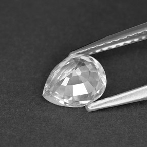 Saphir blanc naturelle en forme de poire, 1,00 ct, VVS-VS