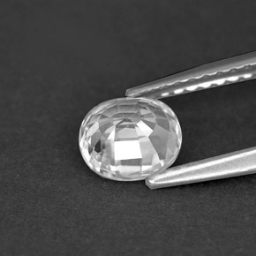 Saphir blanc naturelle coupe ovale, 1,04 ct, VVS-VS