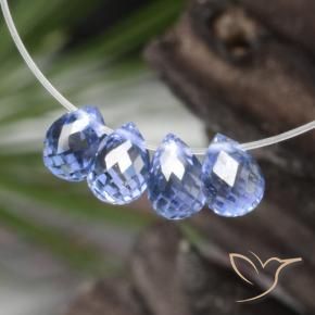 Shop natural 1.69ct Bleu pastel Saphir gems, Briolette, from Sri Lanka at GemSelect. In stock, global shipping!
