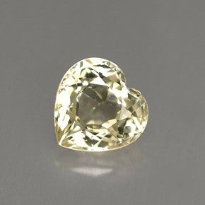 Saphir jaune naturelle forme de coeur, 1,53 ct, VVS-VS