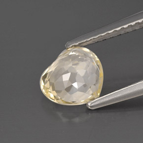 Saphir jaune naturelle forme de coeur, 1,54 ct, VVS-VS