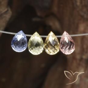 Achetez naturel 2.48ct Multicolore Saphir gems, Briolette, En provenance Tanzanie chez GemSelect. En stock, livraison internationale!