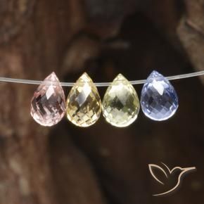 Achetez naturel 2.48ct Multicolore Saphir gems, Briolette, En provenance Tanzanie chez GemSelect. En stock, livraison internationale!