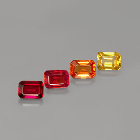 Achetez naturel ct multicolore saphir gems, taille émeraude, en provenance tanzanie (songea) chez gemselect. en stock, livraison internationale!