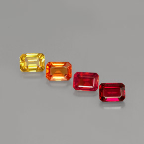 Achetez naturel ct multicolore saphir gems, taille émeraude, en provenance tanzanie (songea) chez gemselect. en stock, livraison internationale!