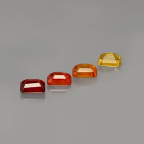 Achetez naturel ct multicolore saphir gems, taille émeraude, en provenance tanzanie (songea) chez gemselect. en stock, livraison internationale!