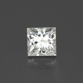 Saphir blanc naturelle carré, 1,36 ct, VS