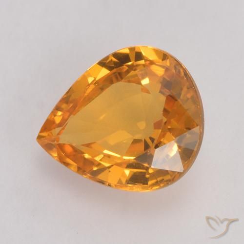 Saphir Dark Orange  naturelle En forme de poire, 0.73 ct, VS