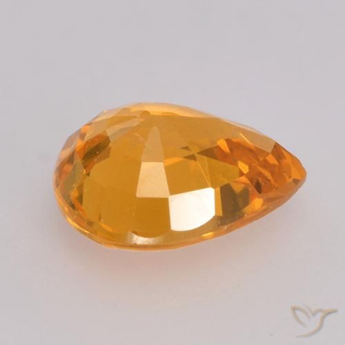 Saphir Dark Orange  naturelle En forme de poire, 0.73 ct, VS