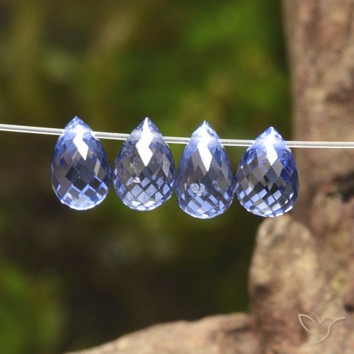 1.97ctw Naturel Bleu foncé Saphir, Briolette, VVS-VS