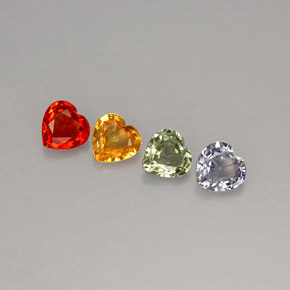 Achetez naturel ct multicolore saphir gems, forme de coeur, en provenance sri lanka (ceylan) chez gemselect. en stock, livraison internationale!