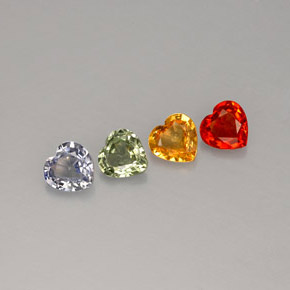 Achetez naturel ct multicolore saphir gems, forme de coeur, en provenance sri lanka (ceylan) chez gemselect. en stock, livraison internationale!