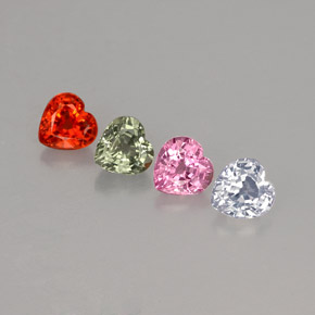 Achetez naturel ct multicolore saphir gems, forme de coeur, en provenance sri lanka (ceylan) chez gemselect. en stock, livraison internationale!
