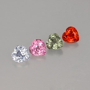 Achetez naturel ct multicolore saphir gems, forme de coeur, en provenance sri lanka (ceylan) chez gemselect. en stock, livraison internationale!