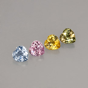 Achetez naturel ct multicolore saphir gems, forme de coeur, en provenance sri lanka (ceylan) chez gemselect. en stock, livraison internationale!