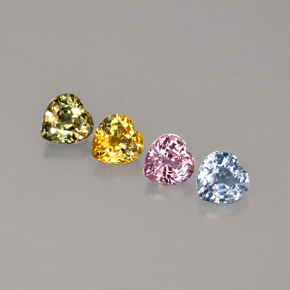 Achetez naturel ct multicolore saphir gems, forme de coeur, en provenance sri lanka (ceylan) chez gemselect. en stock, livraison internationale!