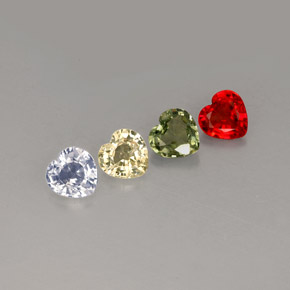 Achetez naturel ct multicolore saphir gems, forme de coeur, en provenance sri lanka (ceylan) chez gemselect. en stock, livraison internationale!