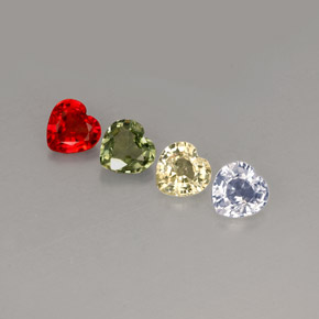 Achetez naturel ct multicolore saphir gems, forme de coeur, en provenance sri lanka (ceylan) chez gemselect. en stock, livraison internationale!