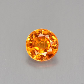 Saphir orange naturelle coupe roude, 0,54 ct, VS