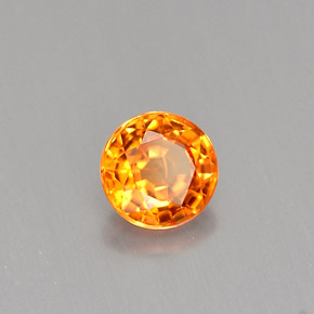 Saphir orange naturelle coupe roude, 0,54 ct, VS