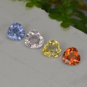 Achetez naturel 1,12ct multicolore saphir gems, forme de coeur, en provenance sri lanka chez gemselect. en stock, livraison internationale!