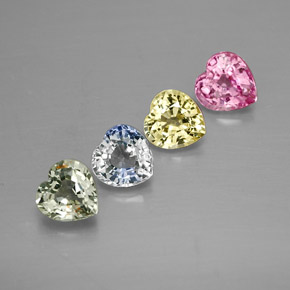 Achetez naturel ct multicolore saphir gems, forme de coeur, en provenance sri lanka (ceylan) chez gemselect. en stock, livraison internationale!