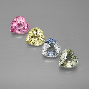 Achetez naturel ct multicolore saphir gems, forme de coeur, en provenance sri lanka (ceylan) chez gemselect. en stock, livraison internationale!