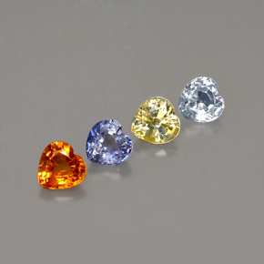 Achetez naturel ct multicolore saphir gems, forme de coeur, en provenance sri lanka (ceylan) chez gemselect. en stock, livraison internationale!