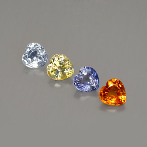 Achetez naturel ct multicolore saphir gems, forme de coeur, en provenance sri lanka (ceylan) chez gemselect. en stock, livraison internationale!