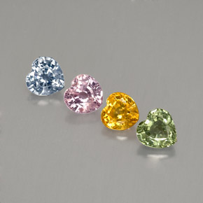 Achetez naturel ct multicolore saphir gems, forme de coeur, en provenance sri lanka (ceylan) chez gemselect. en stock, livraison internationale!