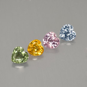 Achetez naturel ct multicolore saphir gems, forme de coeur, en provenance sri lanka (ceylan) chez gemselect. en stock, livraison internationale!