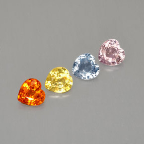Achetez naturel ct multicolore saphir gems, forme de coeur, en provenance sri lanka (ceylan) chez gemselect. en stock, livraison internationale!