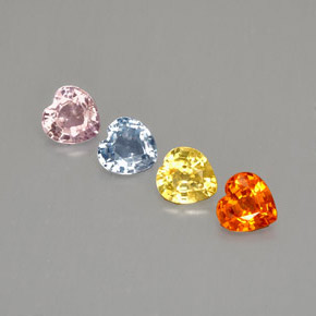 Achetez naturel ct multicolore saphir gems, forme de coeur, en provenance sri lanka (ceylan) chez gemselect. en stock, livraison internationale!