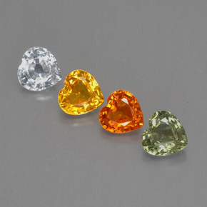 Achetez naturel ct multicolore saphir gems, forme de coeur, en provenance sri lanka (ceylan) chez gemselect. en stock, livraison internationale!