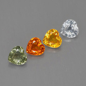 Achetez naturel ct multicolore saphir gems, forme de coeur, en provenance sri lanka (ceylan) chez gemselect. en stock, livraison internationale!