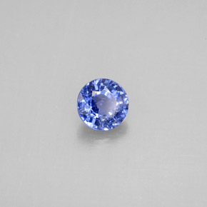 Saphir bleue naturelle coupe roude, 0,62 ct, VS