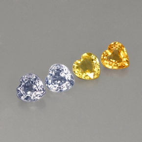 Achetez naturel ct multicolore saphir gems, forme de coeur, en provenance sri lanka (ceylan) chez gemselect. en stock, livraison internationale!