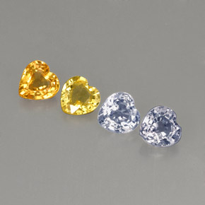 Achetez naturel ct multicolore saphir gems, forme de coeur, en provenance sri lanka (ceylan) chez gemselect. en stock, livraison internationale!